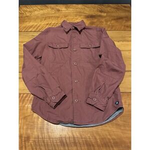 Sperry Burgundy Button-Up Shirt Size Small Fleece Lined Long Sleeve Maroon Men's